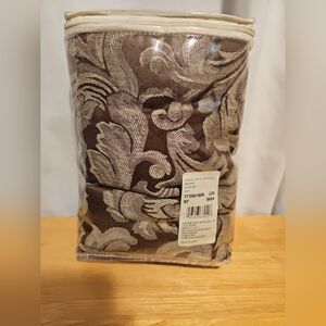 New Sure Fit 56Wx85L Elegant Brown and Cream Window Panels